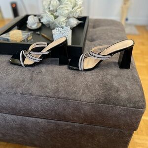 Chic Black and Silver Women's Heels